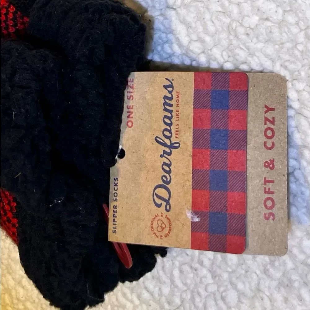 NWT Dearfoams Socks Women DF Slipper Socks DF No Sweat One Size Slip Resistant